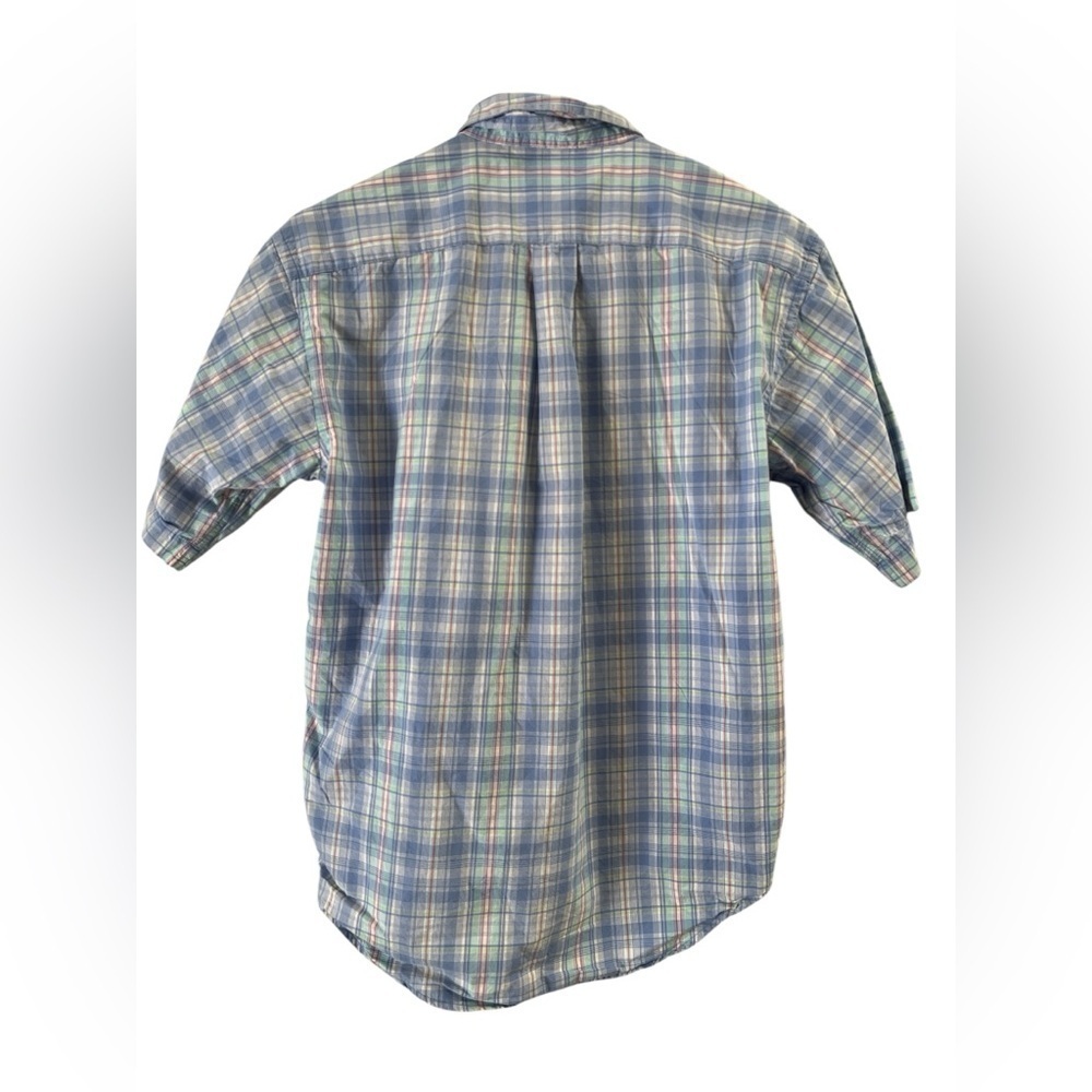 Ralph Lauren blue plaid short sleeve button down shirt - Picture 4 of 4